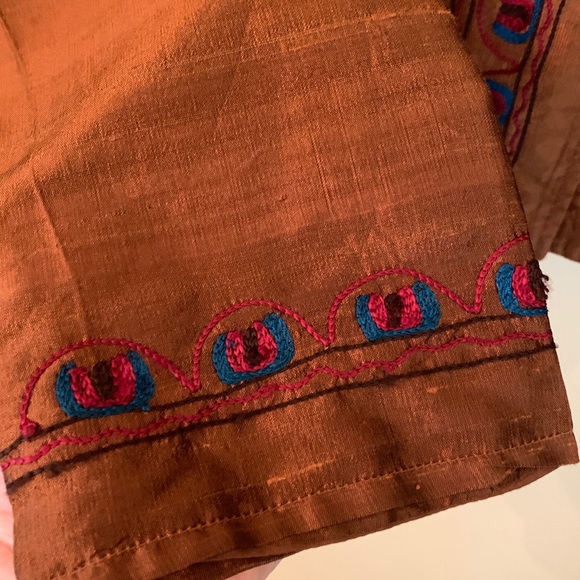 ColdWater Creek Embroidered 100% Silk Button Up Embroidered Jacket Medium - Picture 4 of 4